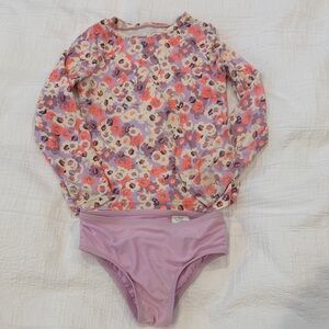 Gap Girls Floral Kids 2 piece Swimsuit set size 5
